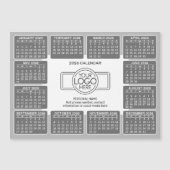 Kalender met logo Contactinformatie Grey Magnet (Voorkant)