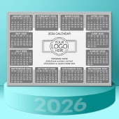 Kalender met logo Contactinformatie Grey Magnet