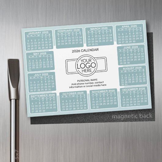 Kalender met logo Contactinformatie Magneet
