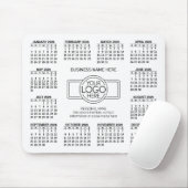 Kalender met logo Contactinformatie Magneet Muismat (Met muis)