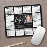 Kalender met logo Contactinformatie Magneet Muismat<br><div class="desc">Een logo en fotocollage met een kalender en ruimte voor 2024 om een paar regels tekst toe te voegen. Een leuk item voor het nieuwe jaar om te gebruiken als een bedrijf giveaway. Voeg 2 vierkante foto's toe aan dit ontwerp.</div>