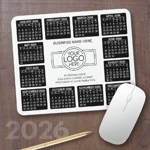 Kalender met logo Contactinformatie Magneet Muismat