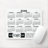 Kalender met logo, Contactinformatie Wit Muismat (Met muis)