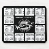Kalender met logo en Tekst - Zwart en Wit Muismat (Voorkant)