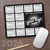 Kalender met logo en Tekst - Zwart en Wit Muismat