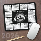 Kalender met logo en Tekst - Zwart en Wit Muismat