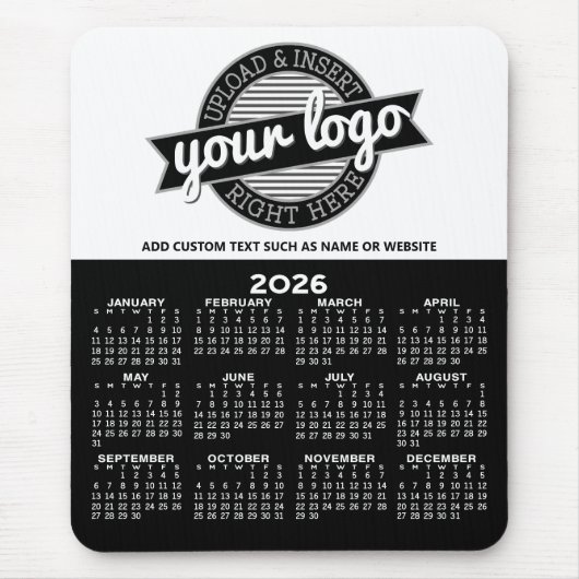 Kalender met Logo - Jaar Uitzicht Verticaal Muismat (Voorkant)