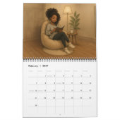 Kalender met Midden Afrikaans-Amerikaanse Vrouw (Feb 2027)
