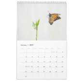 Kalender met monarchvlinders op één pagina (Jan 2027)