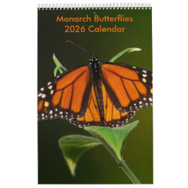 Kalender met monarchvlinders op één pagina