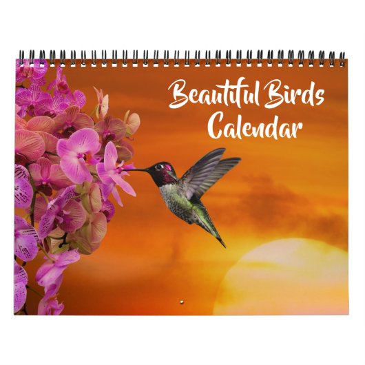 Kalender met mooie vogels van gemiddelde grootte (Hoes)