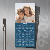 Kalender met Photo Collage blauwe achtergrond magn