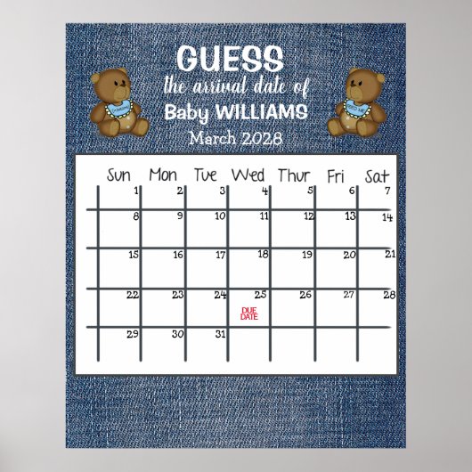 Kalender met vermoedelijke bevallingsdatum Baby Me Poster (Voorkant)