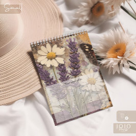 Kalender met vintage bloemen en vlinders