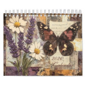 Kalender met vintage bloemen en vlinders (Hoes)