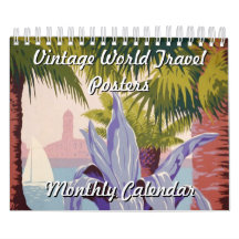 Kalender met vintage reizen posters uit de hele we