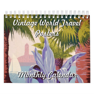 Kalender met vintage reizen posters uit de hele we