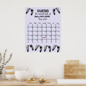 Kalender met voetafdrukken poster om de datum te g (Keuken)