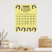 Kalender met voetafdrukken poster om de uitgereken (Keuken)