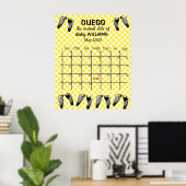 Kalender met voetafdrukken poster om de uitgereken (Thuiskantoor)