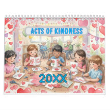 Kalender met vriendelijke daden per maand