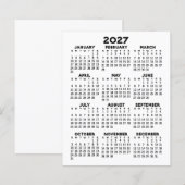 Kalender Mini Hele Jaar Overzicht Plat Vel Papier (Voorkant / Achterkant)