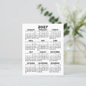 Kalender Mini Hele Jaar Overzicht Plat Vel Papier (Staand voorkant)