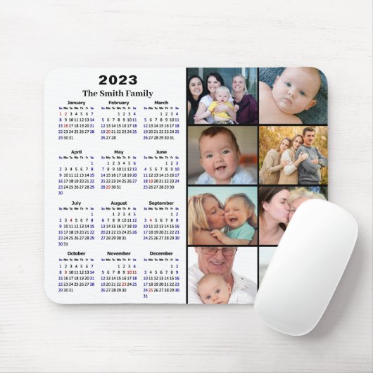 Kalender minimalistisch 8-serie 2023 Aangepaste fo Muismat (Met muis)