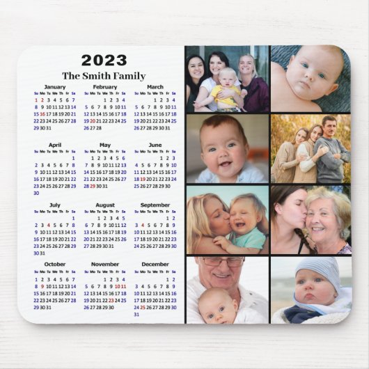 Kalender minimalistisch 8-serie 2023 Aangepaste fo Muismat (Voorkant)