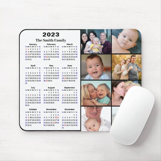 Kalender minimalistisch 8-serie 2023 Aangepaste fo Muismat (Met muis)