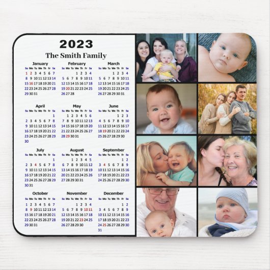 Kalender minimalistisch 8-serie 2023 Aangepaste fo Muismat (Voorkant)