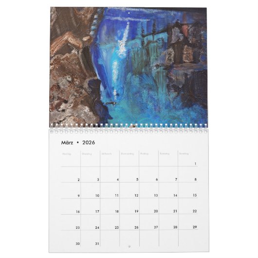 Kalender mit gemalten Bildern (Mar 2026)