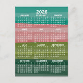 Kalender - modern abstract streeppatroon briefkaart (Voorkant)