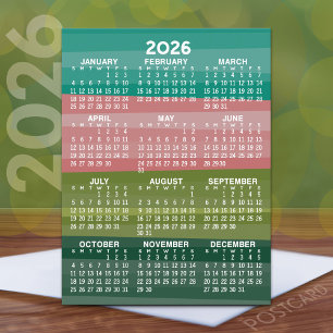 Kalender - modern abstract streeppatroon briefkaart