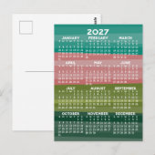 Kalender - modern abstract streeppatroon briefkaart (Voorkant / Achterkant)