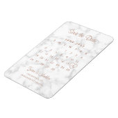 Kalender Modern Marmer Roze Goud Bewaar de Datum Magneet (Linkerzijde)
