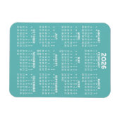 Kalender - Modern, minimaal Aqua en wit Magneet (Horizontaal)