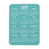Kalender - Modern, minimaal Aqua en wit Magneet (Verticaal)
