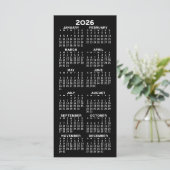 Kalender - Modern Minimal Tall Black White Kaart (Staand voorkant)