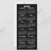 Kalender - Modern Minimal Tall Black White Kaart (Voorkant)