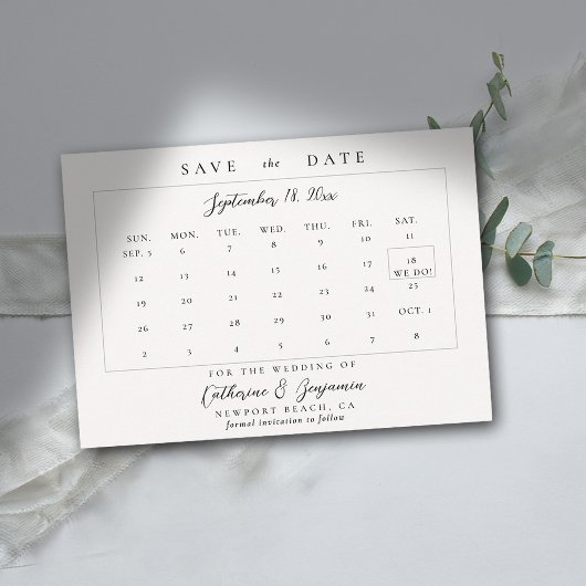 Kalender Moderne Eenvoudige Kalligrafie Elegante b Save The Date