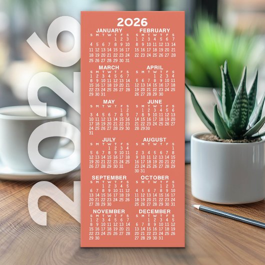 Kalender - Moderne Minimal Tall Terra Cotta Kaart