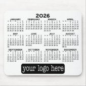 Kalender - moderne zwart-wit eenvoudige logo muismat (Voorkant)