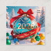 Kalender Nieuwjaar 2026 Vierkante Visitekaartje (Voorkant)