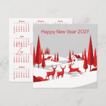 Kalender Nieuwjaar 2027 Vierkant Zakelijk Kaartje