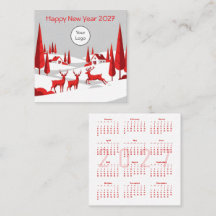Kalender Nieuwjaar 2027 Vierkant Zakelijk Kaartje