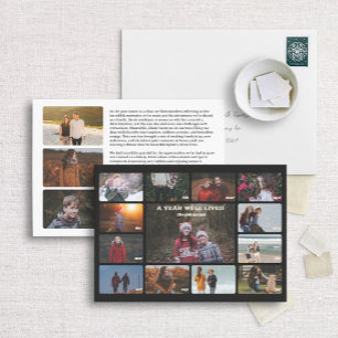 Kalender Nieuwjaar in Review Vakantie Fotokaart Feestdagenkaart