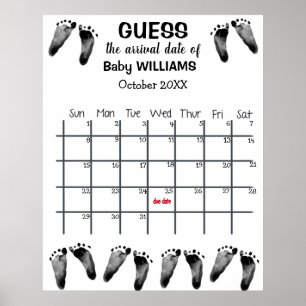 Kalender om de Verwachte Datum te Raden met Voetaf Poster