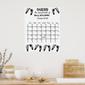 Kalender om de Verwachte Datum te Raden met Voetaf Poster (Keuken)