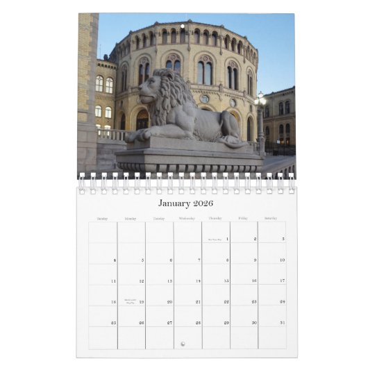 Kalender Oslo, Noorwegen 2025 (Jan 2026)